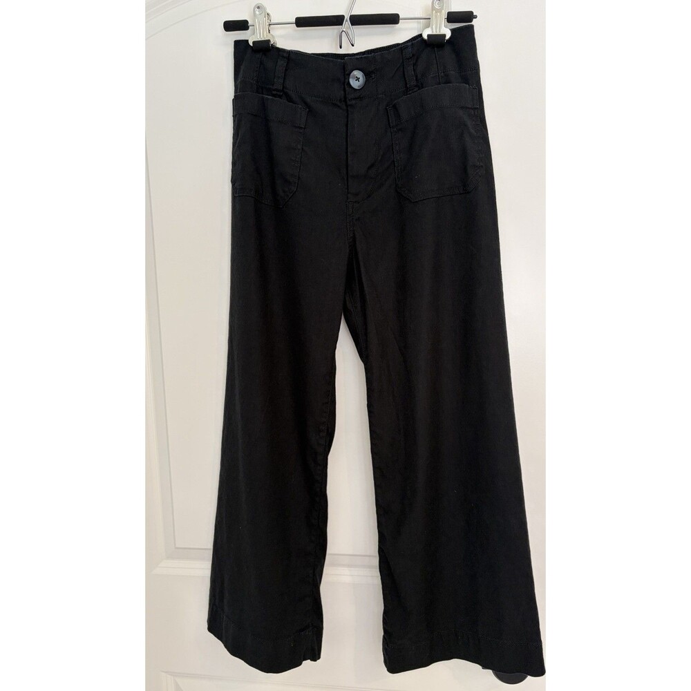 Anthro Colette Hi Rise Cropped Black Pant 26P